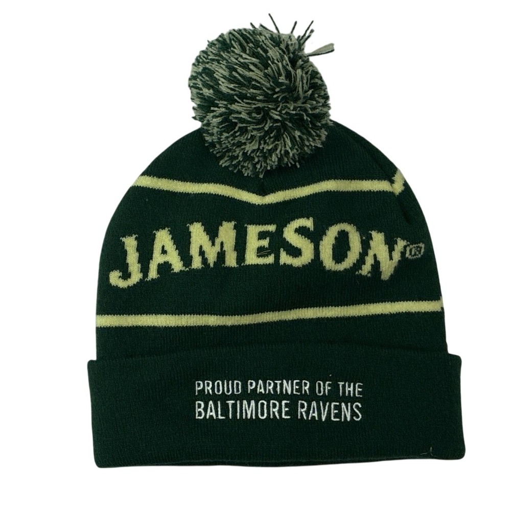 Jameson Baltimore Ravens Beanie Mens Hat Green Knit Pom Cuffed‎ NFL